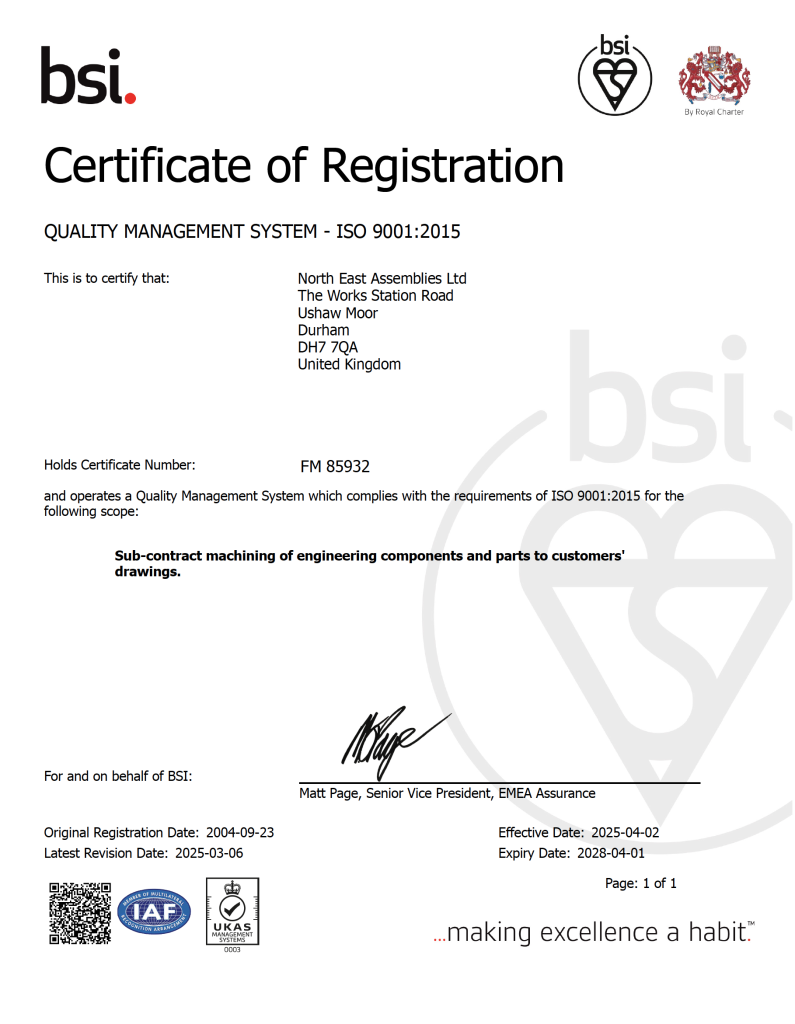 Certificate of Registration, Quality Management System ISO 9001:2015